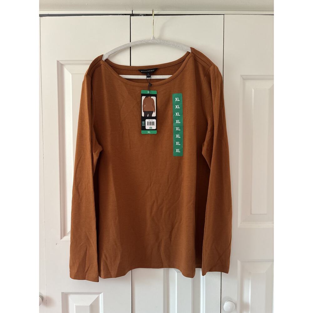 Banana Republic Women's Brown Long Sleeve Shirt XL - Picture 2 of 6